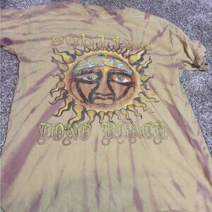 Tie-Dye Short Sleeve Tee - Yellow and Purple